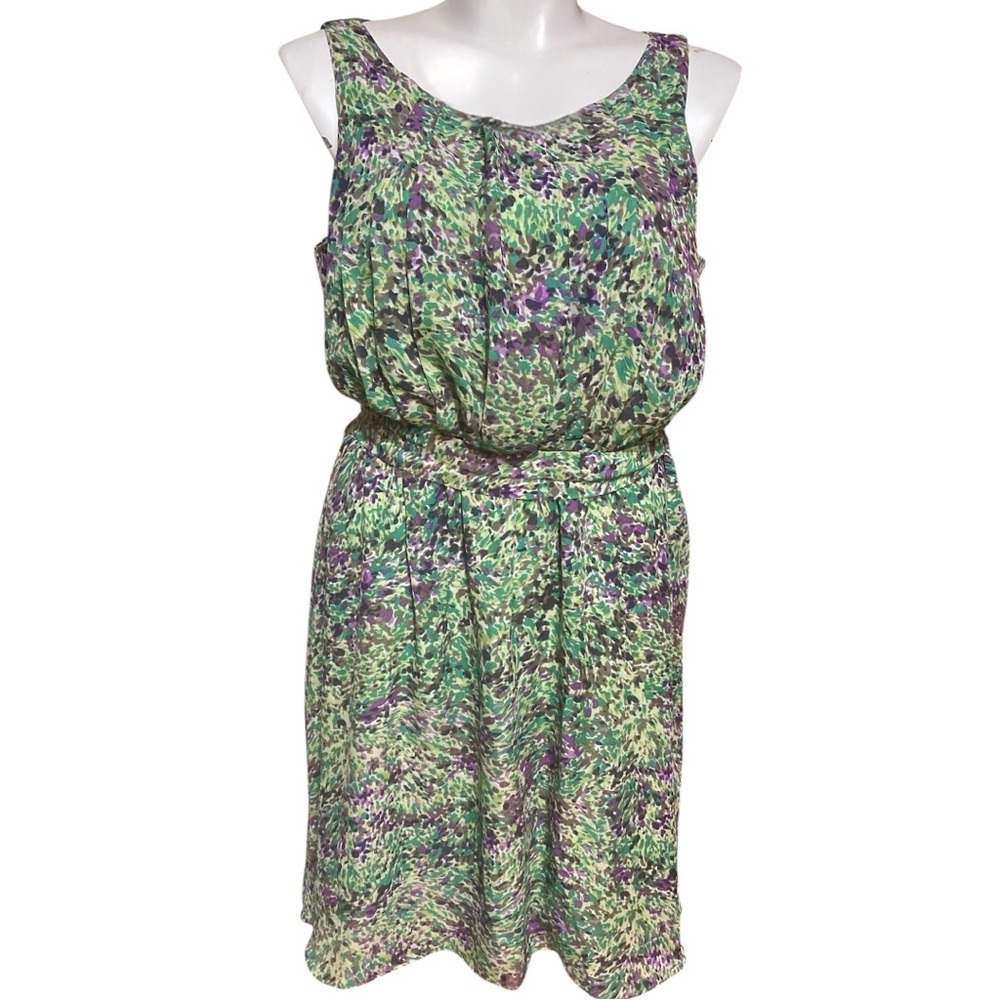 Jessica Howard Green and Purple Chiffon Abstract Dress Size 18